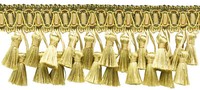 Zwei Tier Quasten Fransen Rand,Stil Tfh3D,Farbe 4875 - Kanarie Hell Gold [4.6M]