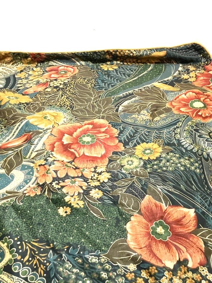 Lote De Colección De 2 Fundas De Almohada Croscill Europeas 26x26 Azul/Verde Estampado Floral Cuerdas Foto 3 de 4