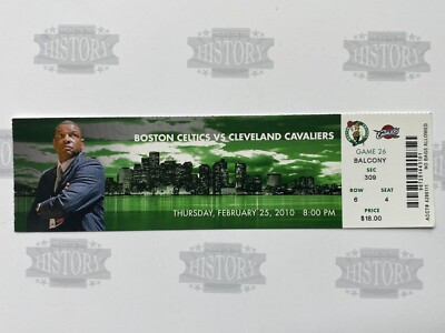 2010 Cleveland Cavaliers at Boston Celtics Ticket 2/25/10 LeBron
