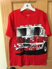 New Carter's Firetruck Boys Shirt Top Red 7,8,10,12,14