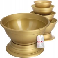 Kadax Blumenschale Mit Standfuß, Pflanzschale Aus Kunststoff, 25 Cm, Gold