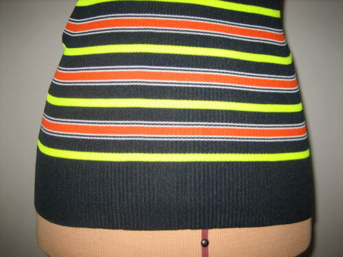 NOS DIANA STORES CORP Super Stretch Women's Top Yellow, Orange Stripe Size XL - Picture 3 of 9