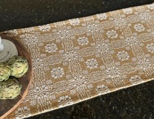 NEW Primitive TABLE RUNNER WOVEN CREAM DK TAN...