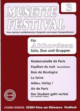 Akkordeon Noten : Musette Festival 3 mittelschwer (mit 2. Stimme ad. lib) ECORA