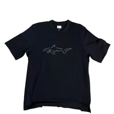 #ad #ad Greg Norman Shark Logo No Pocket T Shirt Men#x27;s L Black Casual Athletic Tee $19.99