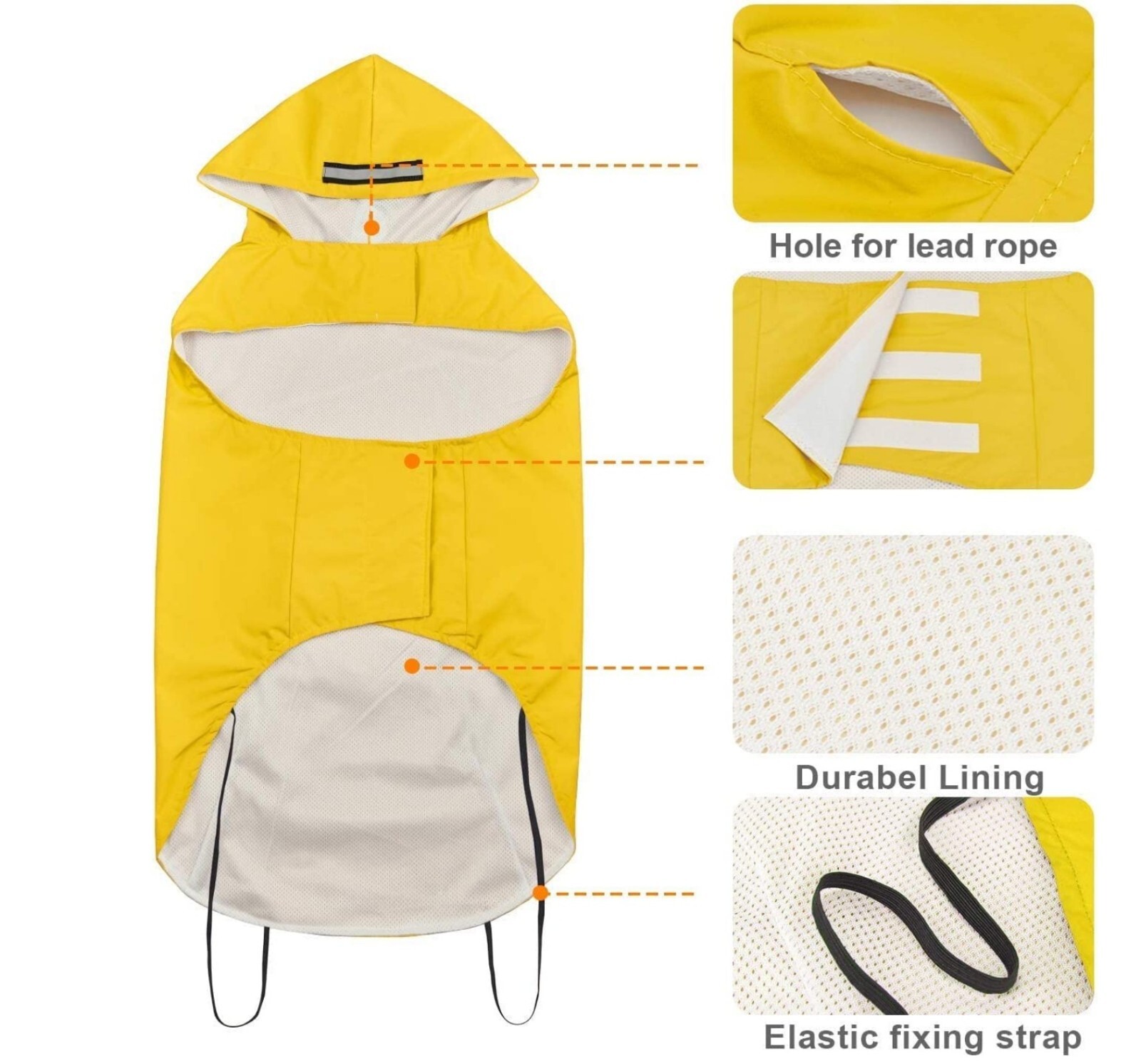 Pet Dog Rain Coat Reflective Coat Waterproof Jacket Dog Vest Raincoat