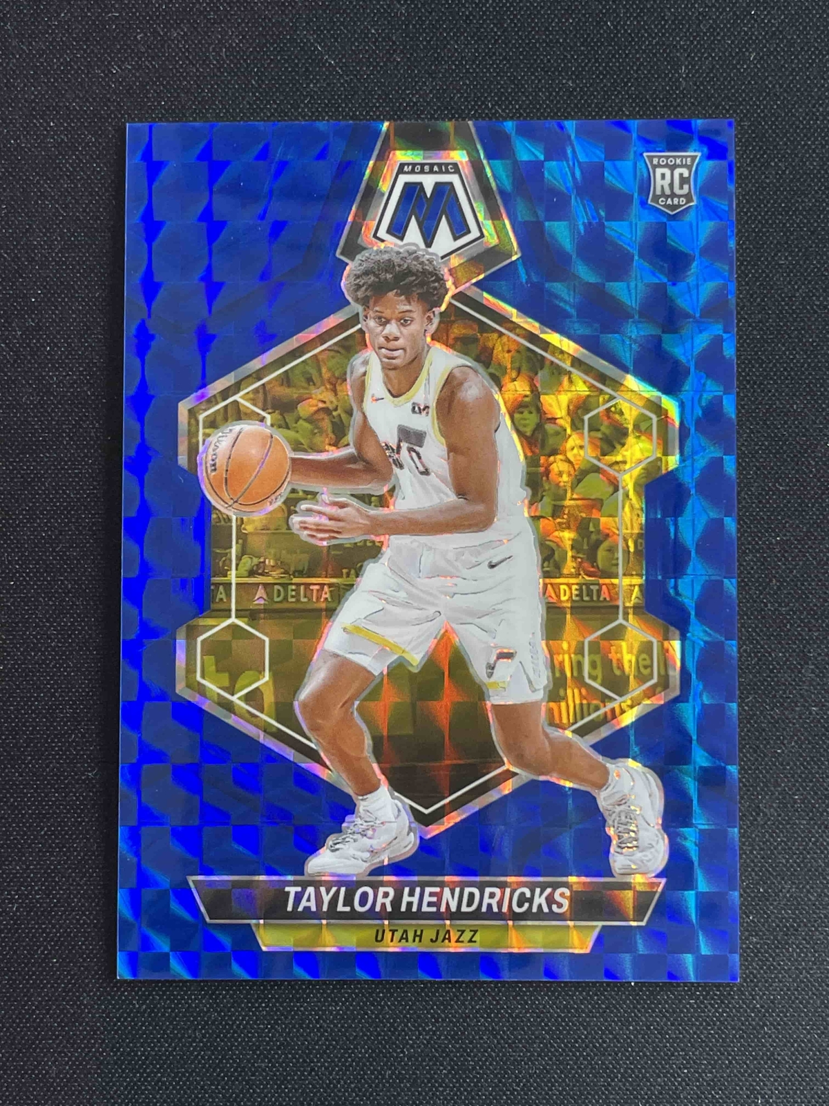 Taylor Hendricks 2023-24 Panini Mosaic RC Blue Mosaic 146/199 Jazz #221