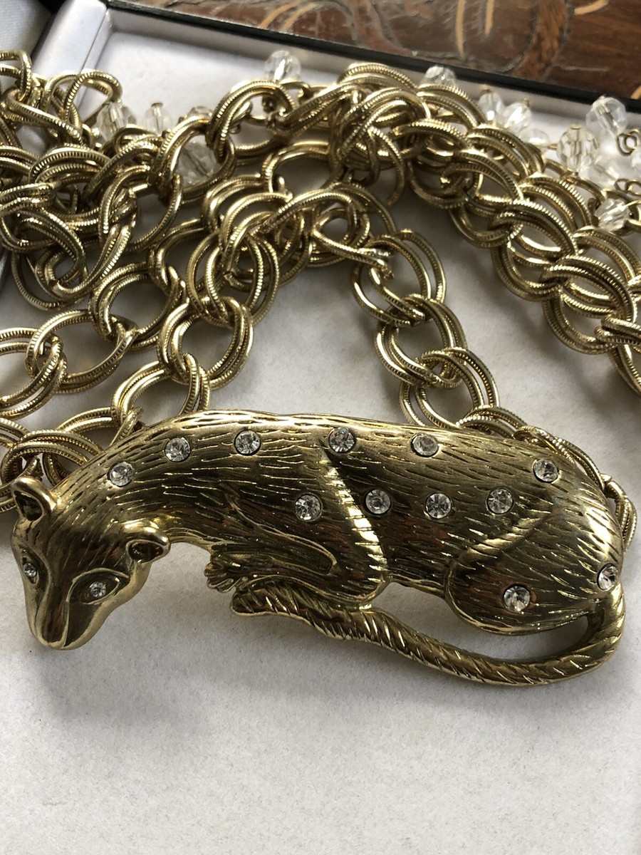 Vintage 1980s / 90s Kenneth J Lane K.J.L Panther Leopard  display picture 2