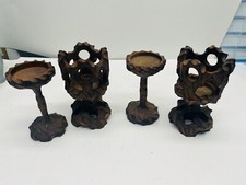 Lot Of Hand Carved Wood Cups Chalace Decor