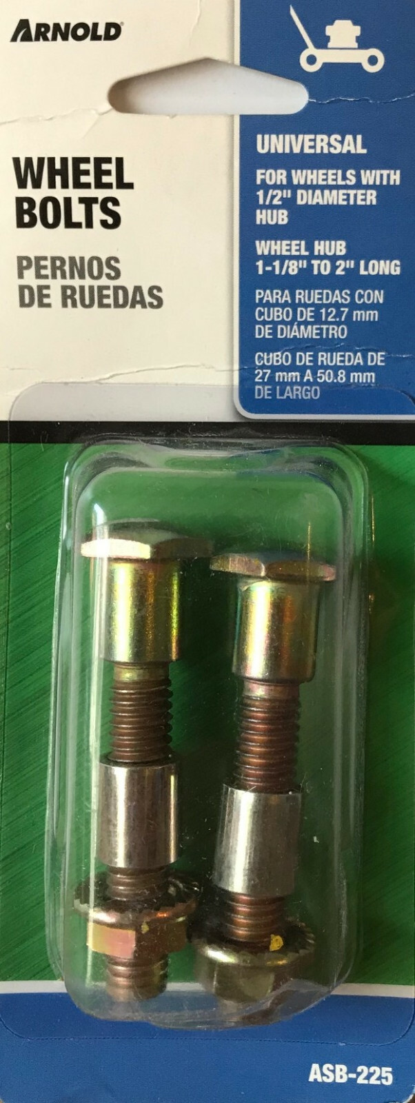Arnold Universal Wheel Bolts for wheels w/1/2inch Diameter Hub 1 1/8