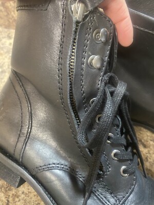 DIESEL Men's Black Leather Zip Up Boots Shoes Size 41 US 10