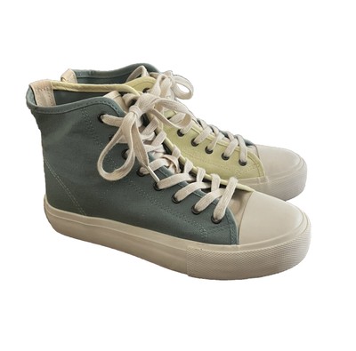 American Eagle Canvas Tone Green/yellowHigh-Top Women Size 
