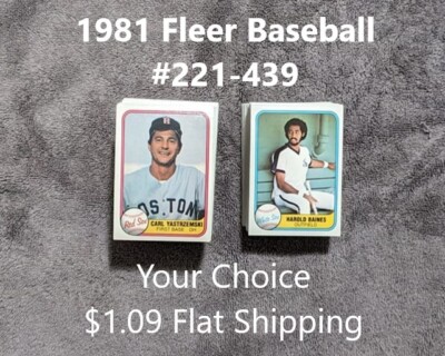 1981 Fleer Baseball #221-439 YOUR CHOICE $1.09 Flat Shipping (9/7)