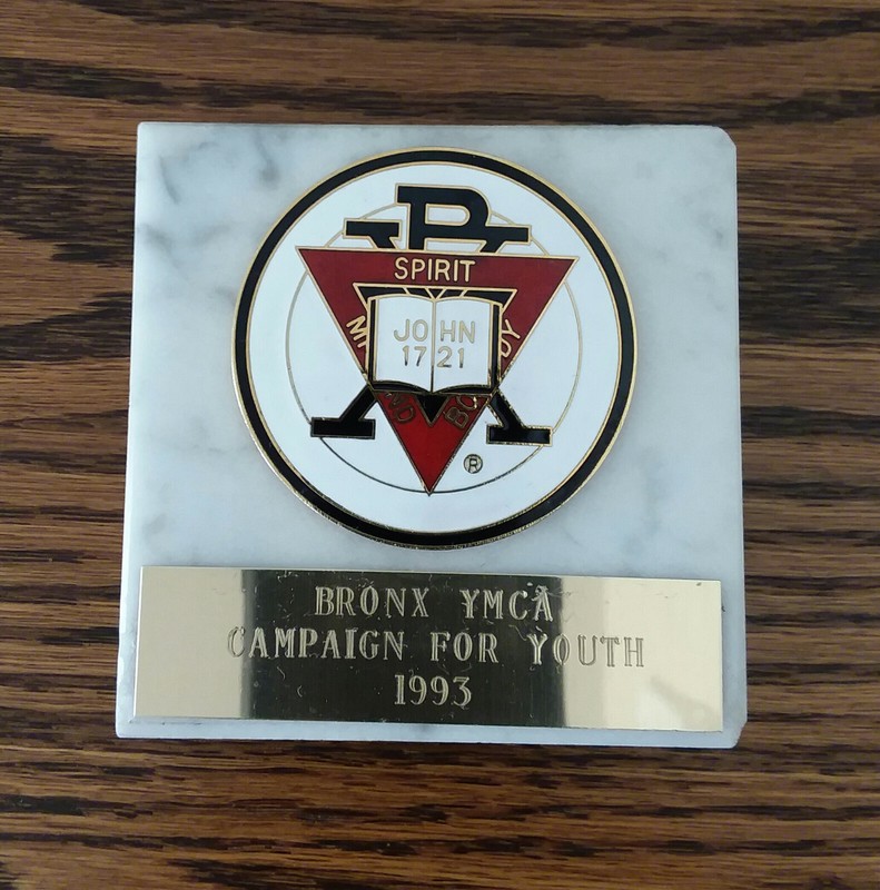 1993 Bronx YMCA Campaign For Youth Marble Paperweight
