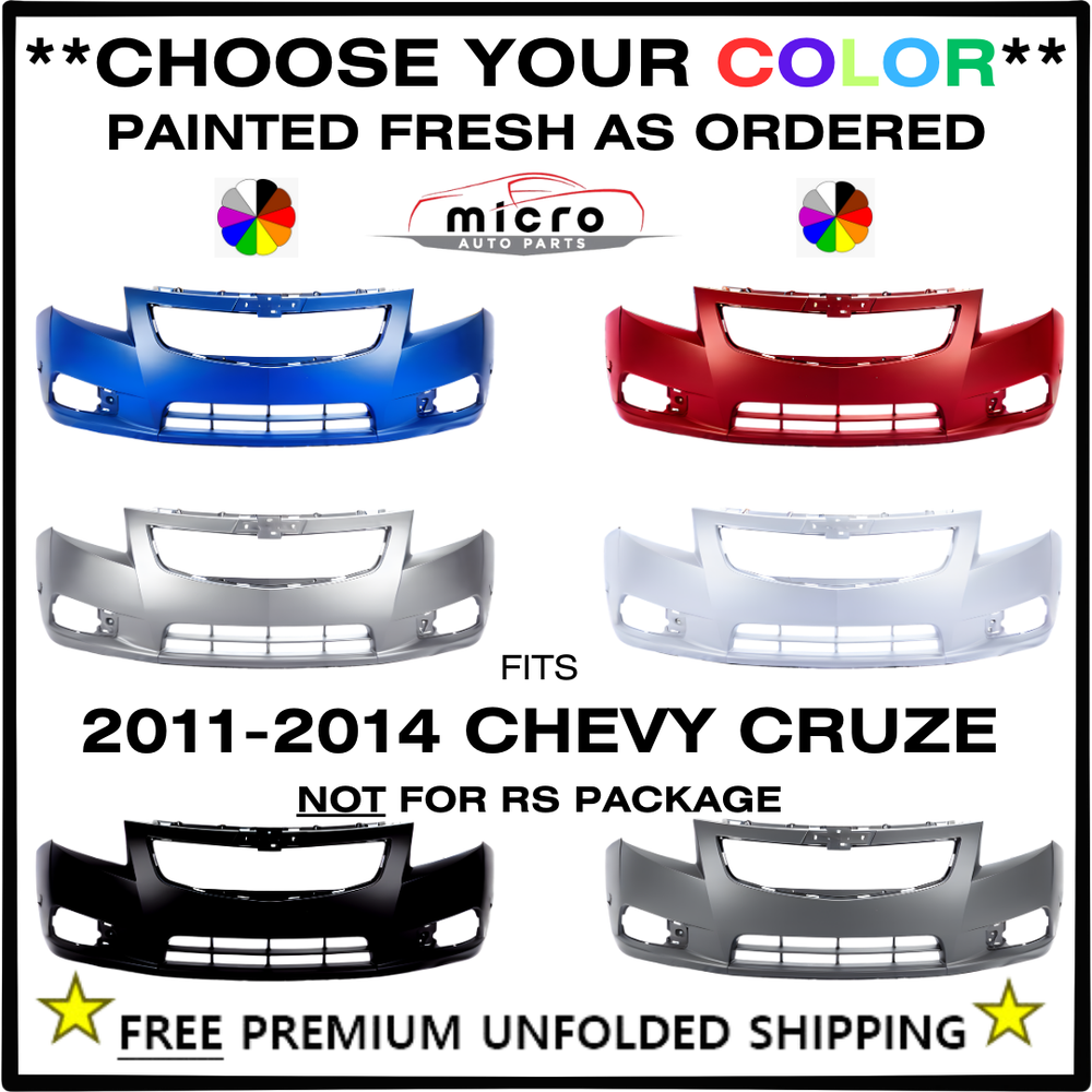 2011-2014 Chevy Cruze Front Bumper Cover Painted – Color Options GM1000924