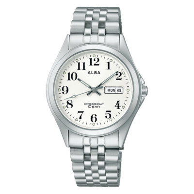 SEIKO ALBA AQGK472 White Quartz Men's Watch New in Box