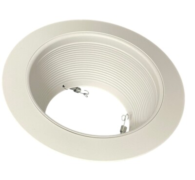 1 - Halo Lighting  6100WB 6'' Recessed Light White Step Baffle Trim. PAR/BR30