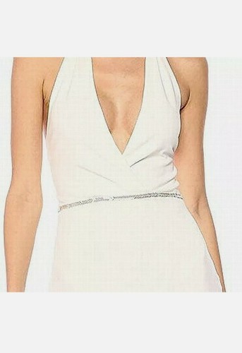 Halston Heritage Women's Size 4 Dress White Ivory Sheath Low Cut Halter $178 NEW - Picture 3 of 10