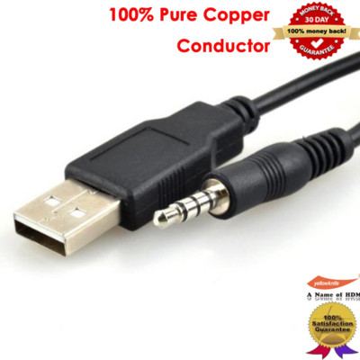 FAST Charging Aux Audio USB 2.0 3.5mm To USB Aux Charger Audio Cord Power Cables