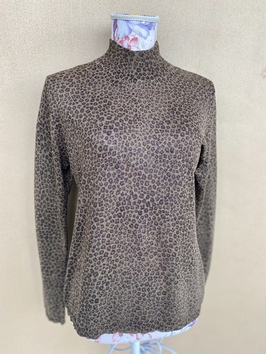 Vtg August Silk Leopard Print Metallic 