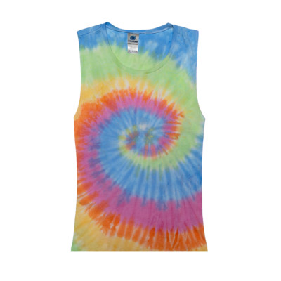 Multi-Color Tie Dye Muscle Tank Tops Sleeveless  Adult  XS to XXL Cotton
