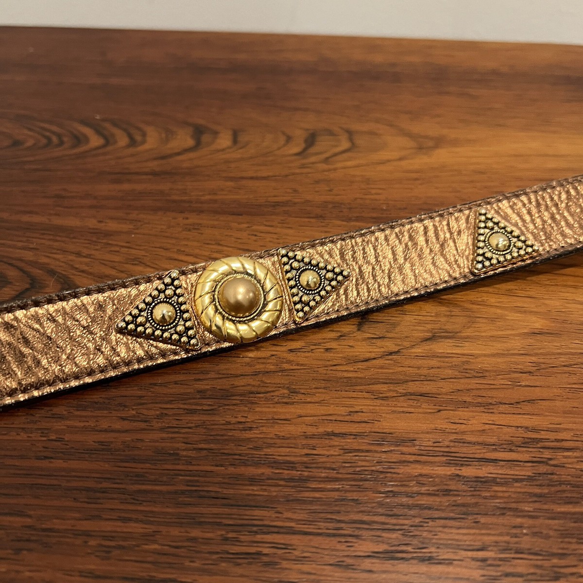 BNWT Leatherock leather belt w/copper accents Square Rustic Copper Buckle Belt with Horween Leather  main image 2