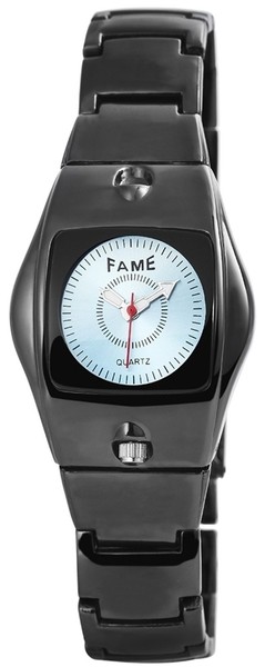 Fame Damenuhr Uhr Analog Armbanduhr Gliederband Schmuckband Schwarz #22-image