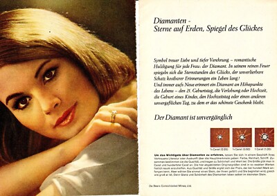 3w7917/ Dekorative Reklame von 1965   DE BEERS   Ein Diamant ist unvergänglich.