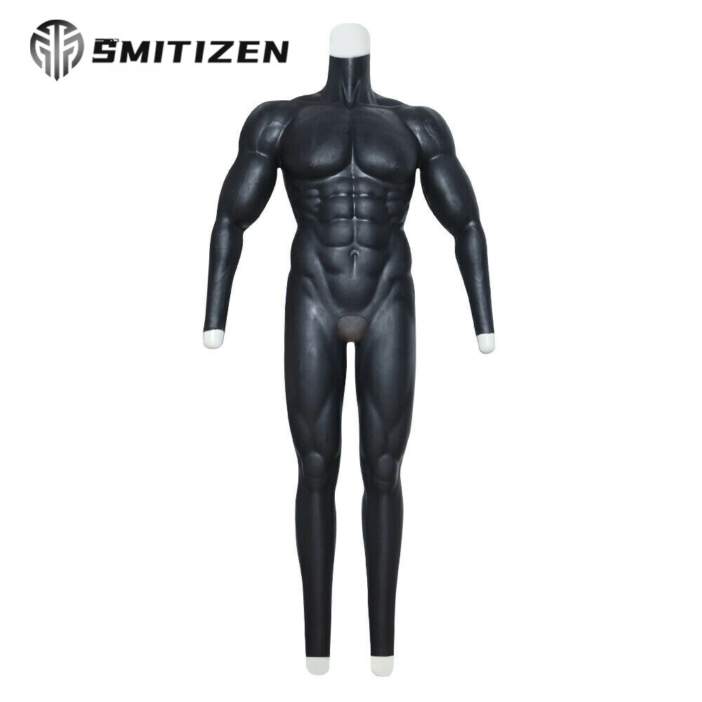 SMITIZEN Silicone Black Muscle Suit with Anal Hole Fake Chest