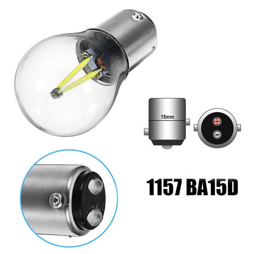 2PCS White 12V 1157 BA15D COB LED Car Reverse Backup Tail Brake Light Bulb Lamp - Picture 2 of 12