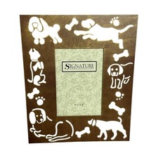Signature Home Collection 3 1/2  x 5  Metal Dog Picture Frame New