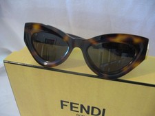NEW Fendi brown tortoise shell cateye sunglas...