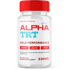 (1 Pack) Alpha TRT Pills for Men Advanced Formula Vitamin Supplement 60 Capsules