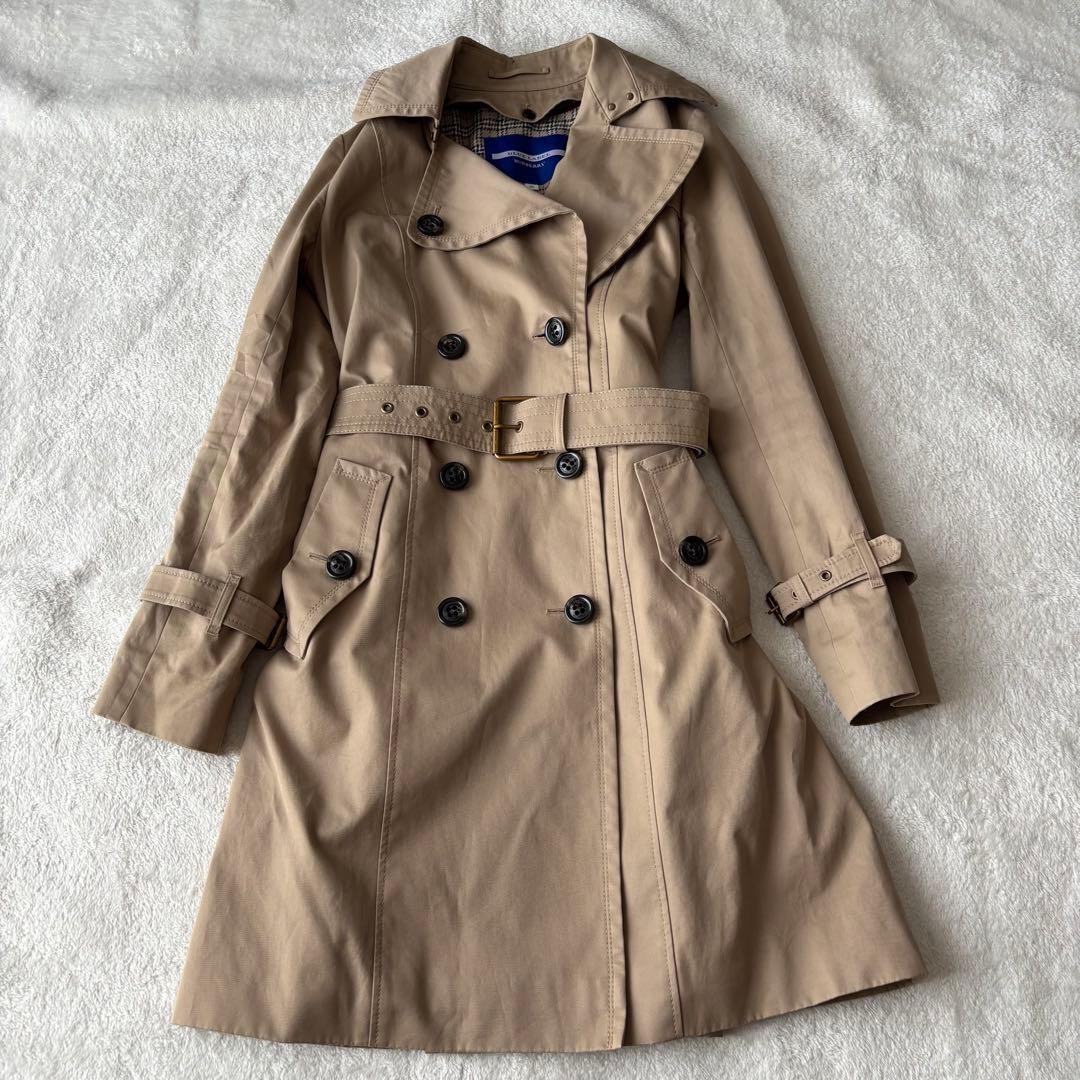 Vintage Burberry Blue Label Trench Coat Beige Mid US XS Japan thumbnail 15