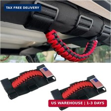 Red Roll Bar Grab Handles 2pcs Metal Buckle For Jeep Wrangler Jk Jl Tj Jt Red