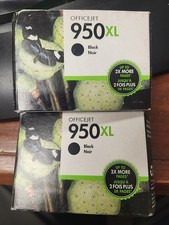 Set 2 New Genuine Factory Sealed OEM HP 950XL Inkjet Cartridges
