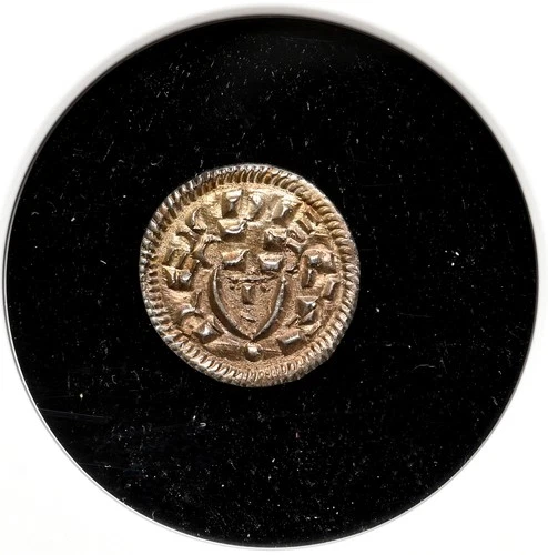 HUNGARY. Bela II, 1131-1141. Silver Denar, Portrait type, NGC MS UNC Details