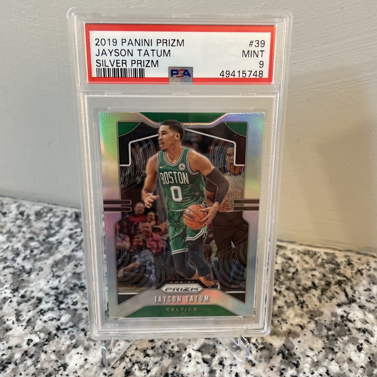 2019-20 Panini Prizm Jayson Tatum #39 Silver Prizm PSA 9 Mint