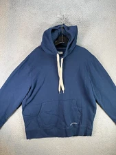 Outerknown Hoodie Mens Large Blue Organic Cotton Pullover Sweatshirt Heavyweight