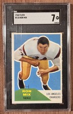 1960 Fleer #118 Ron Mix Los Angeles Chargers Rookie Football Card SGC 7 NM RC