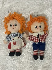 Vintage Knickerbocker Raggedy Ann and Andy Soft Dolls, Orange Hair ornaments