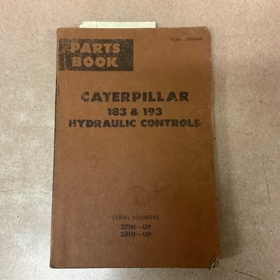 CAT Caterpillar 183 193 PARTS BOOK MANUAL HYDRAULIC CONTROLS D8H D9G sn 27H 28H