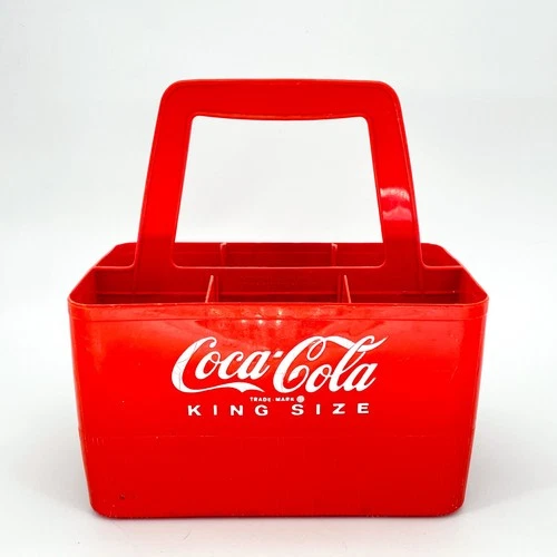 Coca-Cola King Size Red Plastic 6-Pack Bottle Carrier Handle Vintage 1970s Coke