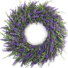 26'' Large Eucalyptus and Lavender Wreath for Front Door, Porch, Window- Arti...