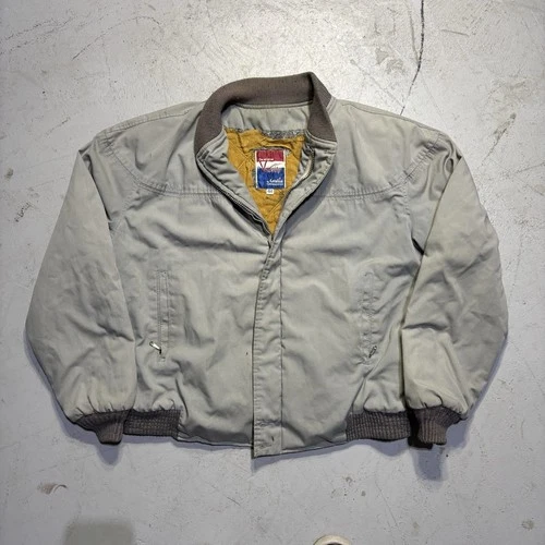 Vintage Varsity By Catalina Full Zip Casual Basic Grey Bomber Jacket Size 44 - product listing photo