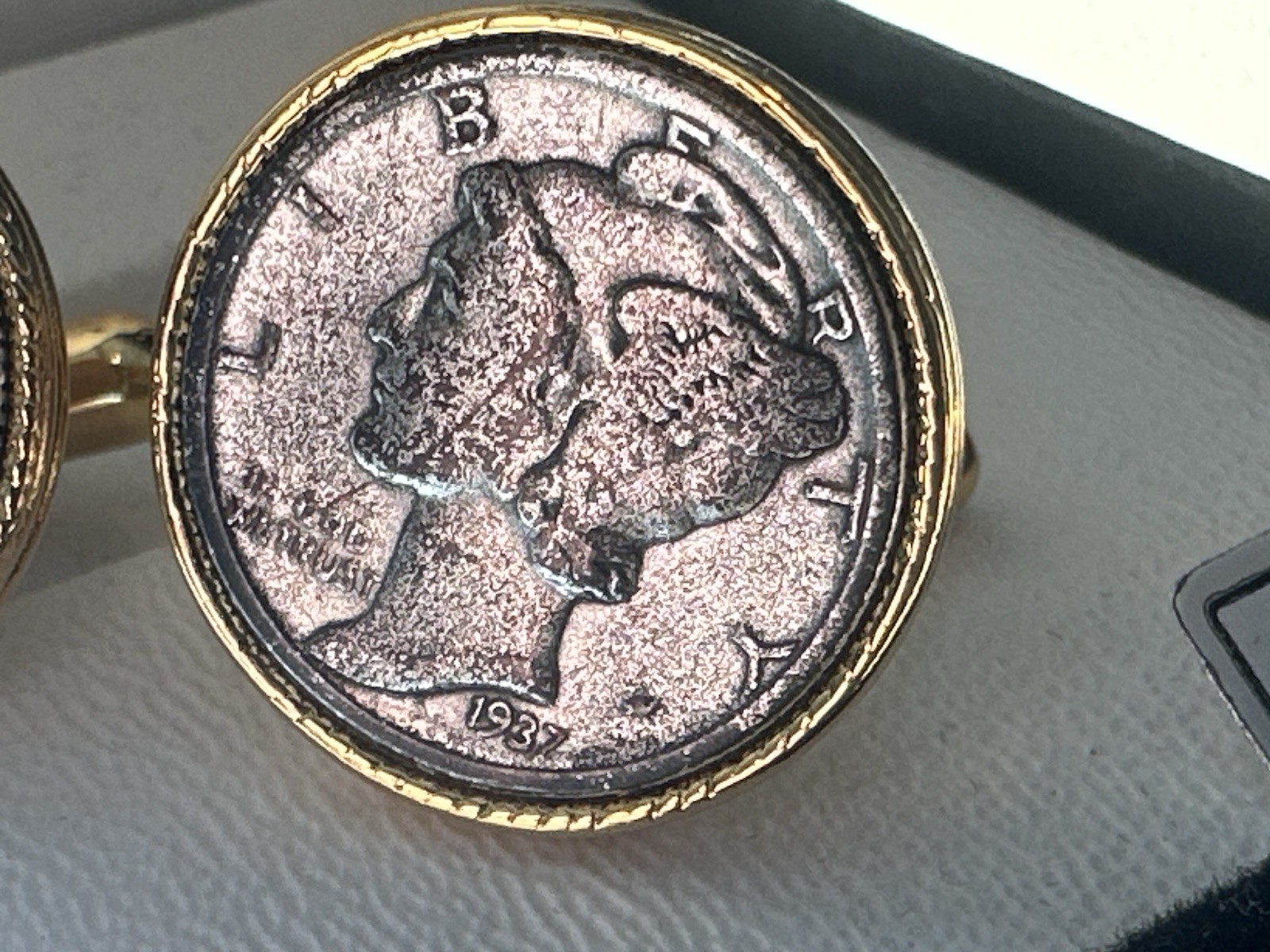 Vintage YSL Yves Saint Laurent Cufflinks with Mercury Dimes Rare thumbnail 6