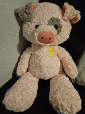 HUGFUN SWIRLY PINK 20" PIG PLUSH SO SOFT CUDDLY STUFFED ANIMAL TOY Excellent 
