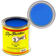 1 Shot 153L/4Z  PROCESS BLUE Paint Lettering Enamel Pinstriping One Shot 4ozcan