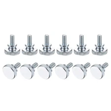 M6 x 12mm 12Pcs Knurled Thumb Screws with Shoulder Grip Knobs for TV Monitor