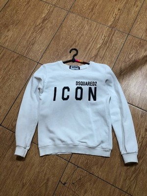 Disquared2 Icon Logo Crewneck Designer Hype White DAMEN S